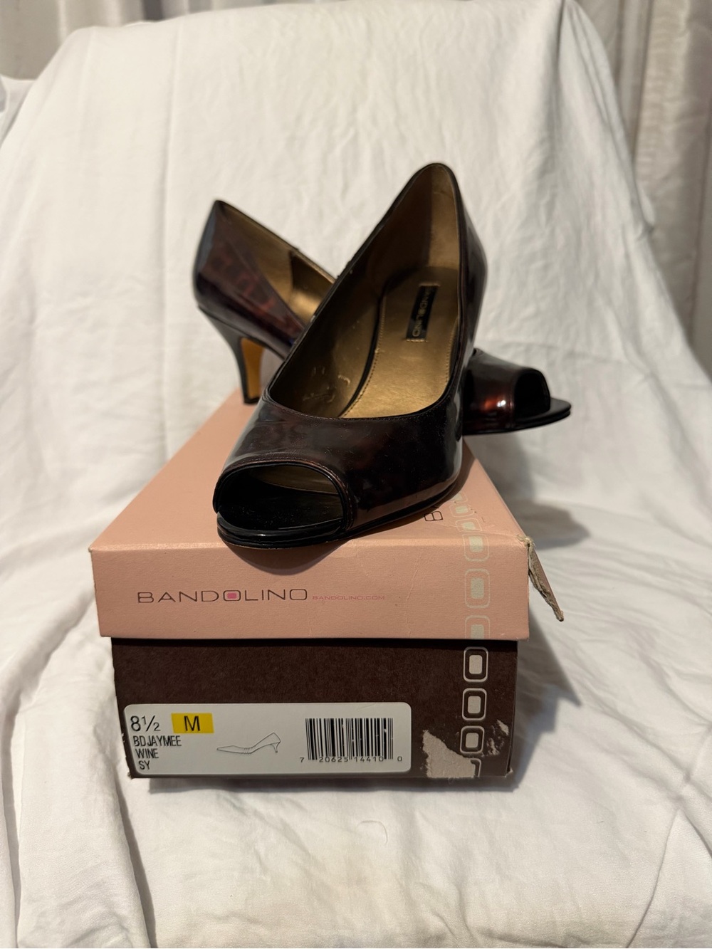 Bandolino Wine Peep-Toe Heels